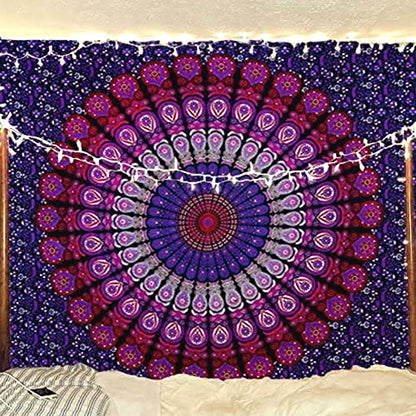 raajsee purple Tapestry- Best Mandala Wall Hanging- Mandala Tapestry For Bedroom Aesthetic-Size Medium (52x60 Inches / 132x152 Cms) - color: Purple, size: 60"L x 52"W