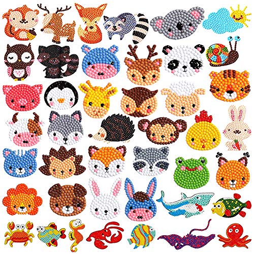 Labeol Diamond Art Kits for Kids Boys and Girls Ages 6-8-10-12 Easy to DIY Creative Diamond Art Sticker Craft by Numbers Kits for Kids and Adult Beginners (Animal) - style: Animal