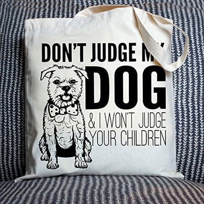 Pet Studio Art Don't Judge My Dog Tote Bag - color: Dog
