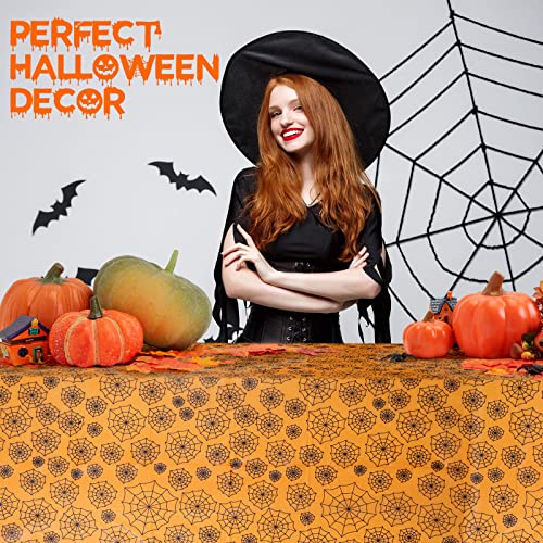 MATICAN Spider Web Plastic Table Covers - 6-Pack Disposable Table Cloths, 54 x 108 Inches, Halloween Party Decorations - color: Spider Web