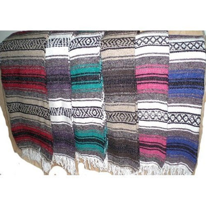 Five Large Authentic Mexican Falsa Blanket Throw Yoga Mexico Wholesale Pack Bulk Sanyork TM
