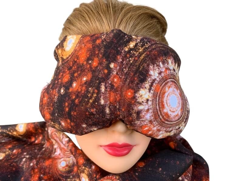Eye Mask Lavender Eucalyptus, Sinus, Herbal Pack, Hot Cold Pack, Heat Wrap,Organic, Flax Seed, Microwave Therapy, Sleep Mask, Yoga Meditation Eye Pillow, Celestial Orange