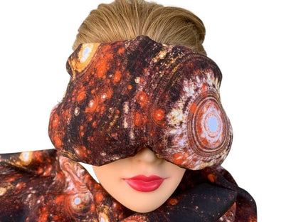 Eye Mask Lavender Eucalyptus, Sinus, Herbal Pack, Hot Cold Pack, Heat Wrap,Organic, Flax Seed, Microwave Therapy, Sleep Mask, Yoga Meditation Eye Pillow, Celestial Orange