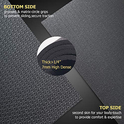 GXMMAT Extra Large Exercise Mat 16'x6'/12'x6'/10'x6'/8'x6'(7mm) - color: Black Real, size: 6*8 FT