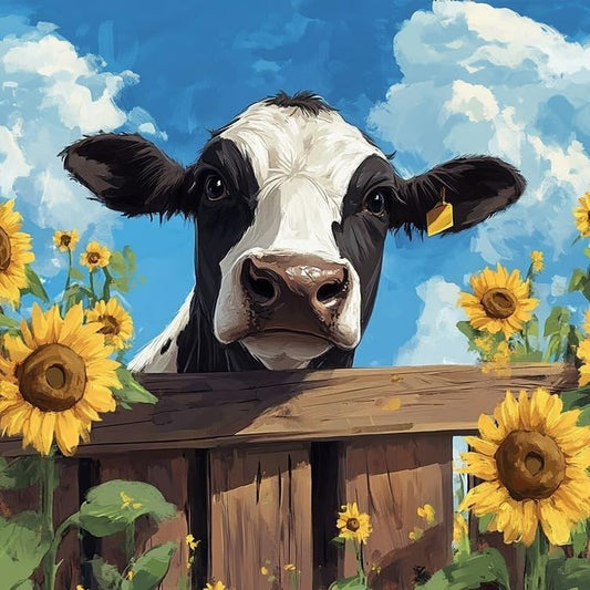 Baiwanerxiang 5D Highland Cow Diamond Painting Kits for Adults, Full Drill Flower Cow Diamond Art Kit with Gem Art for Adults, DIY Diamond Dots for Home Wall Decor, 12x16 Inches - color: cow