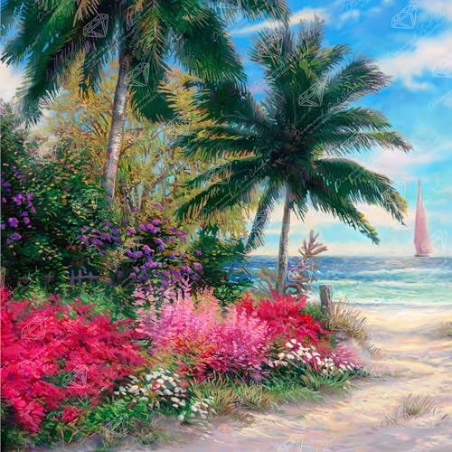 DIAMOND ART CLUB Ocean Whisper Path Diamond Art Kits for Adults | Premium Diamond Painting Kit, Fun DIY Crafts for Adults, Round Diamond Art Canvas by Chuck Pinson, 13" x 13" (33 x 33 cm) - color: Ocean Whisper Path