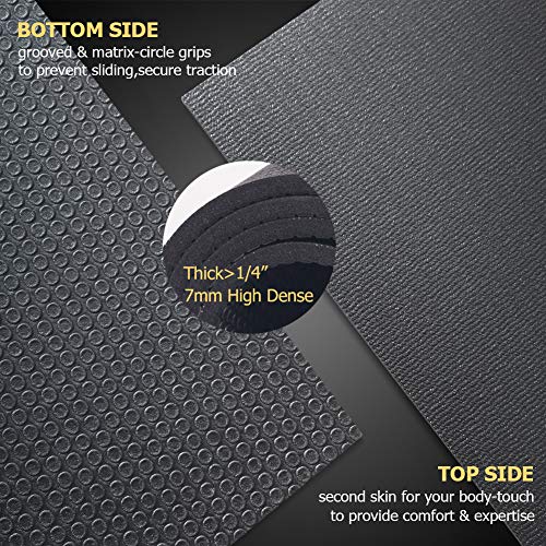 GXMMAT Extra Large Exercise Mat 16'x6'/12'x6'/10'x6'/8'x6'(7mm) - color: Black Real, size: 6*10 FT