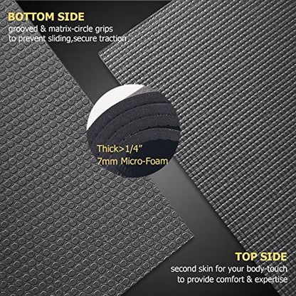 GXMMAT Large Yoga Mat 12'x6'/10'x6'/6'x8'(7mm) - color: Black Real, size: 6*8 FT