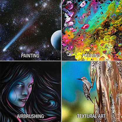 U.S. Art Supply 8 X 8 Inch Black Art Canvas Board Panels 6 Pack - 8 Ounce Heavyweight Cotton Acid Free Canvases for Painting Acrylics and Watercolor (1 Case of 6 Single Canvas Painting Panels) - size: 8" x 8"