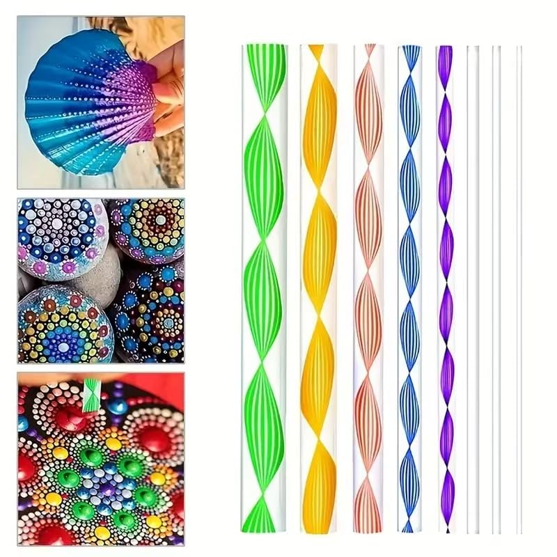 Mandala Dotting Tools Set, 19PCS Dot Painting Kit with Ball Stylus Pens, Acrylic Swirl Dotting Rods, Mandala Stencils & Paint Tray for Nail Art, Rock Painting, Pottery Clay, DIY Crafts for Beginners - color: 19Pcs