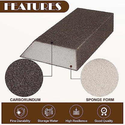 80 Grit Angled Sanding Blocks, Jamiikury Coarse Sponge Sand Block Washable and Reusable, Wet & Dry Sandpaper Block for Wood Metal Drywall and Furniture Paint - Pack of 8 - size: 80 Grits