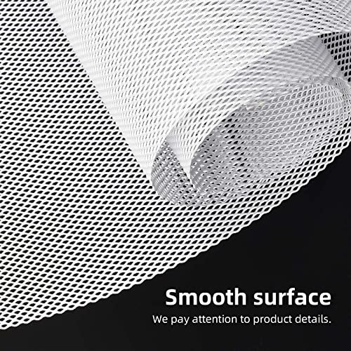 AggAuto Universal 40"x13" Car Grill Mesh 4x8mm Rhombic Hole White | Aluminum Alloy Automotive Grille Insert Bumper, One of the Most Multifunctional Shape Grids 100x33cm - size: 4x8mm Rhombus - White