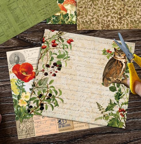 YASMEN Scrapbook Paper Pad 6x6, Vintage Patterned Cardstock Paper Pads for Card Making, Journals, Planner, DIY Envelopes, Greeting Cards, Gift Card, Decorative Art Craft -24 Sheets - color: Serenity - 6×6