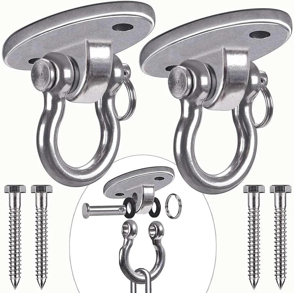 2Pack Heavy Duty Swing Hanger 180° Ceiling Swing Mount 2000 LBS Capacity - color: Silver Swing Hanger (2pack)