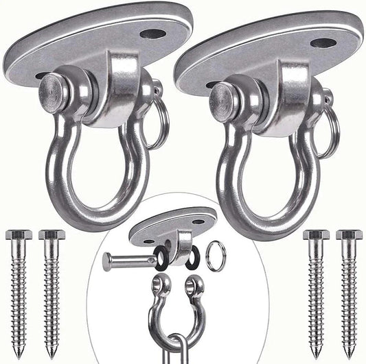 2Pack Heavy Duty Swing Hanger 180° Ceiling Swing Mount 2000 LBS Capacity - color: Silver Swing Hanger (2pack)