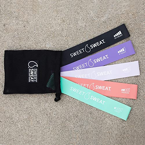 Sweet Sweat® Mini Loop Hip Bands with 5 Levels of Resistance (Multi-Color)