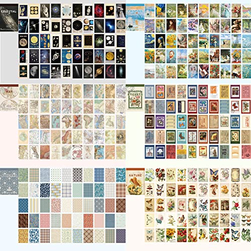 12 Sets 600 Sheets Washi Stickers for Journaling, Map Nature Celestial Portrait Boho Stickers Vintage Aesthetic Scrapbook Sticker Set for Bullet Journal Art Diary Card Craft Gifts Planner Notebook - style: Vintage