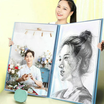A3 Diamond Painting Storage Book, 60 Views Art Portfolio Presentations Folder with 30 Pages Protectors, 17.3x12.8in - color: White