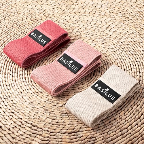 3-Pack Fabric Resistance Bands for Legs & Glutes – Exercise Bands for Workout, Strength Training, Yoga, Pilates & Fitness - color: Peach Cream, Blush Dune, Lost Cherry