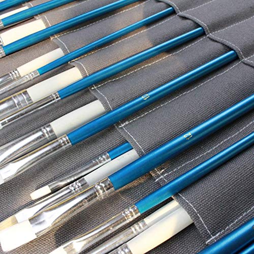 Funny live Paint Brush Holder Art Supplies, Artist Brush Holder & Storage Organizer Roll-Up Case Bag, Protect Acrylic Oil Watercolor Paintbrushes (Gray 20 Slot Pockets) - color: Gray 20 Slot Pockets