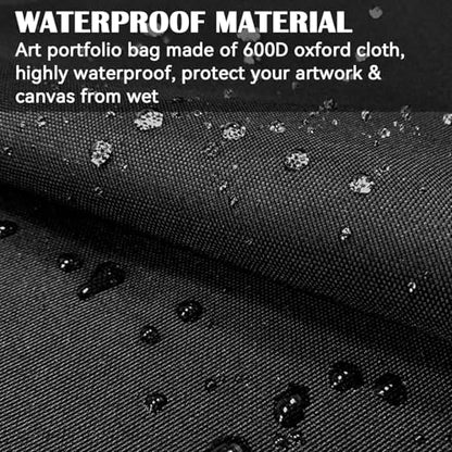 Art Portfolio Bag, 27.6 x 21.3 Inches Poster Board Storage with Shoulder, Handle Carry and 3 Pockets for Artwork Poster, Sketching, Art Portfolio, Drawing