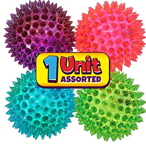 JA-RU Light Up Ball (1 Ball) Rubber Spiky Balls for Kids. Stress Relief Toy Autism Sensory Products. Dog Chew Toy Bulk Birthday Party Favors, Goodie Bag Stuffers. 699-1 - size: 1 Giant Ball