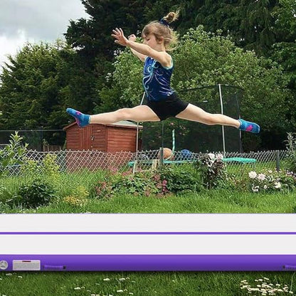 Air Mat Tumble Track, Gymnastics Mats Tumbling Track with Electric Air Pump for Home Use Cheerleading Training Kids Gym Yoga - color: Purple, size: 10ftx3.3ftx4inch