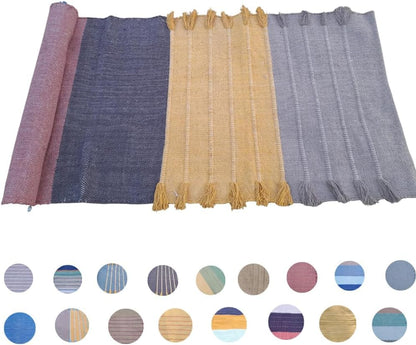 Indian Handmade100 % Organic Anti Skid Multi Colour Cotton Yoga Mat - Eco-Friendly Hand-Woven Rug - Non-Slip & Thick (24”x72”x5mm) for Hot yoga & Everyday Fitness at Home - Comfortable & Foldable Extra-Long Mat - color: Multi 6
