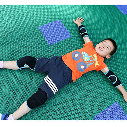 Elbow Pads and Knee Pads for Kids,Protective Pad Sets with Thickened Pad - color: Blue, size: Medium