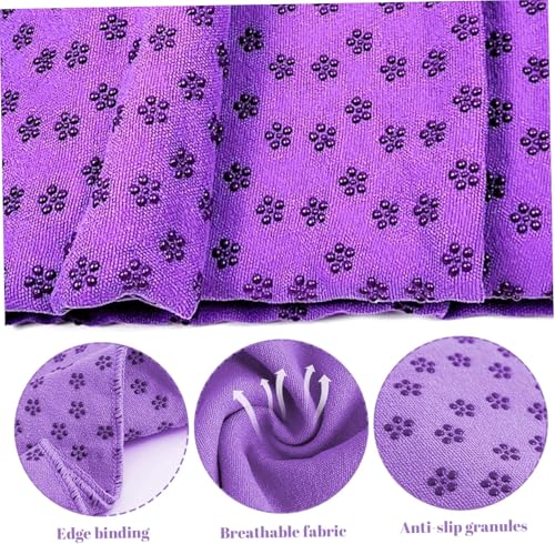 Hot Yoga Towel - Microfiber Non Slip Yoga Mat Towel with Grip Dot Sweat Absorbent Towel for Hot Yoga, Pilates and Fitness 72" x 24", Purple