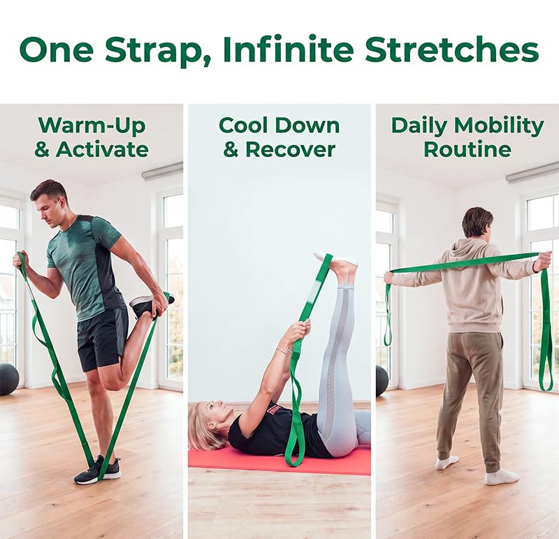1PCS Exercise Band, Yoga Mat Strap Resistance Bands with Handles for Exercise,Yoga, Gym
