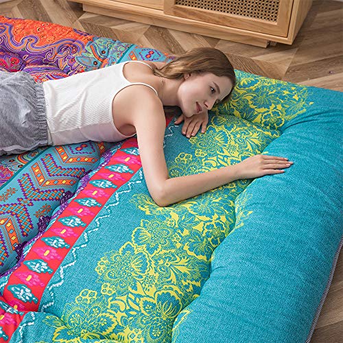 MAXYOYO Japanese Floor Mattress 4" Thick King Size Foldable Futon Mattress - color: Bohemian B, size: King