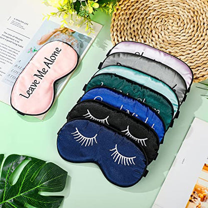 Geyoga 8 Pack Silk Funny Sleep Masks for Women Sleep, Retro Colors - color: Retro Colors