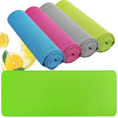 Cooling Towel (40"x12") - for Neck/Face, Ice Towel,Chilly Towel, Cooling Neck Wraps for Hot Weather Instant Chill, Soft Microfiber for Yoga, Gym, Golf, Running,Workout, Outdoor Sports, Hiking - color: Blue/Pink/Grey/Green