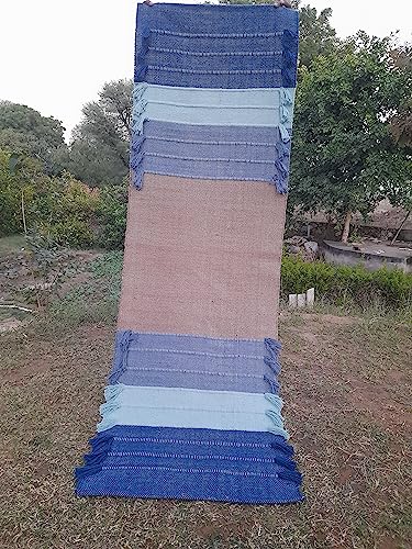 Jaipur art & Rugs Cotton Yoga Mat - Eco-Friendly Hand-Woven Rug - Non Slip & Thick (24”x72”x5mm) for Everyday Fitness at Home - Comfortable Extra-Long - color: Multi-5