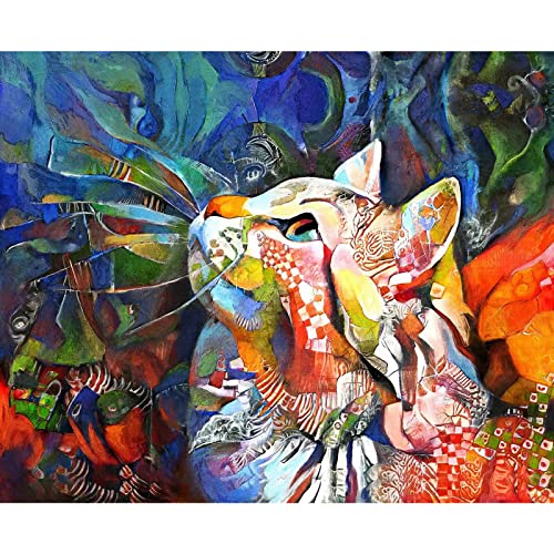 ACSAUMMY DIY Paint by Numbers Kit for Adults Beginners, 16 x 20 Cat Number Artist Paint by Number Kits on Canvas with 3 Brushes Animals Acrylic Painting Crafts for Home Wall Decor