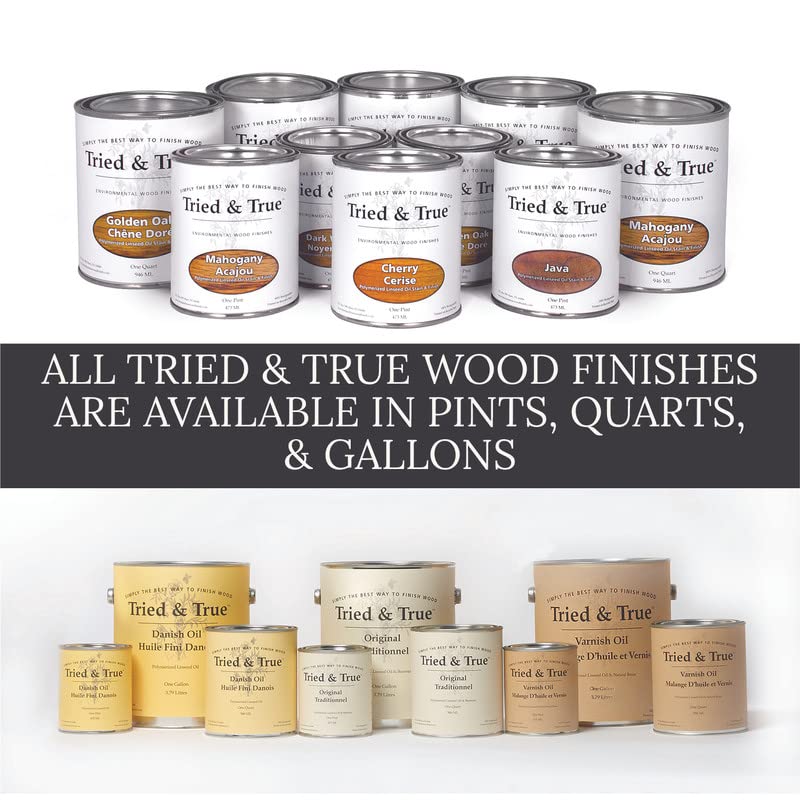 Tried & True Superior Varnish Oil Wood Finish, Gallon | Natural Pine Resin & Linseed Oil, Ideal for Interior Furniture, Tables, Countertops, Non-Toxic, Scratch Resistant & Durable - size: Gallon