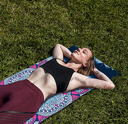 nuveti Yoga Mat Print Extra Thick TPE Non Slip Fitness Exercise Mat with Carrying Bag,72"x24" Extra Thick 6MM Exercise & Workout Mat for Yoga, Pilates Fitness and Floor Exercises - color: Bing