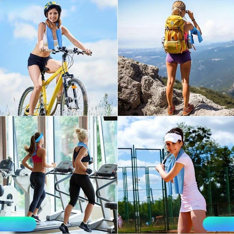1pc Cooling Towels, Breathable Gym Towels for Neck and Face, Men & Women Workout Towel, Sweat Towel for Gym Yoga, Camping, Fitness, Running, Travel, Black