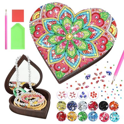 Diakud Arts and Crafts Activities Diamond Gem Art Kit for Kids Ages 8-12 | Jewellery Box Toys for 7 8 9 10 11 12 13 Year Old Girls Boys Gifts Birthday Presents Gift Ideas for Teen Girl 8-10 Years Old - color: flower