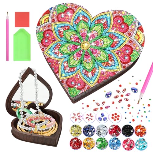 Diakud Arts and Crafts Activities Diamond Gem Art Kit for Kids Ages 8-12 | Jewellery Box Toys for 7 8 9 10 11 12 13 Year Old Girls Boys Gifts Birthday Presents Gift Ideas for Teen Girl 8-10 Years Old - color: flower