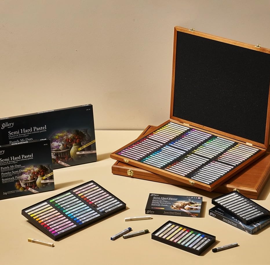 Mungyo Gallery Semi-Hard Pastels Cardboard Box Set of 24 - Assorted Colors