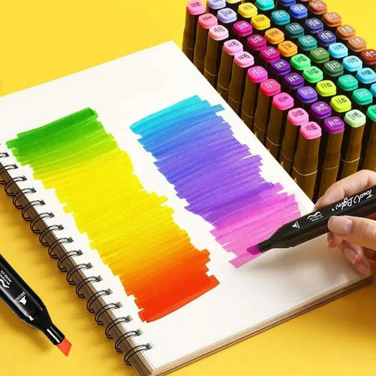 Professional 80 Color Marker Set – Dual Tips brush & Chisel Alcohol-Based Art Pens for Artists, Kids, Students, Adult Coloring & Manga Drawing ıllustration,fashion,art for begginer and professional