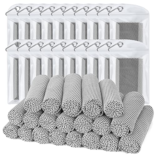 Cooling Towel (Pack of 20, 40"x12") with Pouches for Sports - color: 20grey