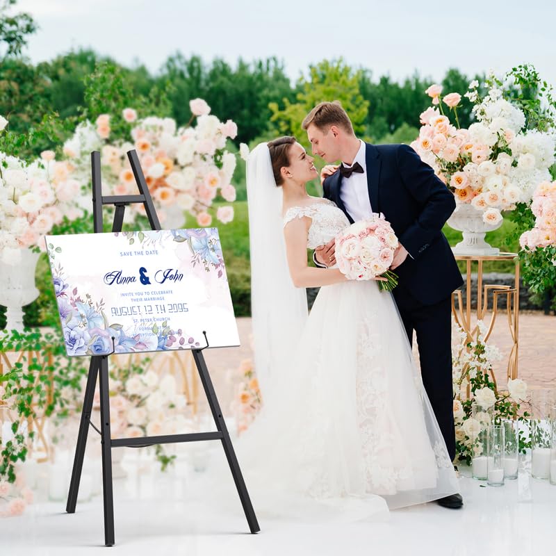 Heavy Duty Metal Easel for Sign，Adjustable for Display Black | Stable Tripod Structure, 4-Lier Adjustment, Holds 36" Signs Up to 50 lbs