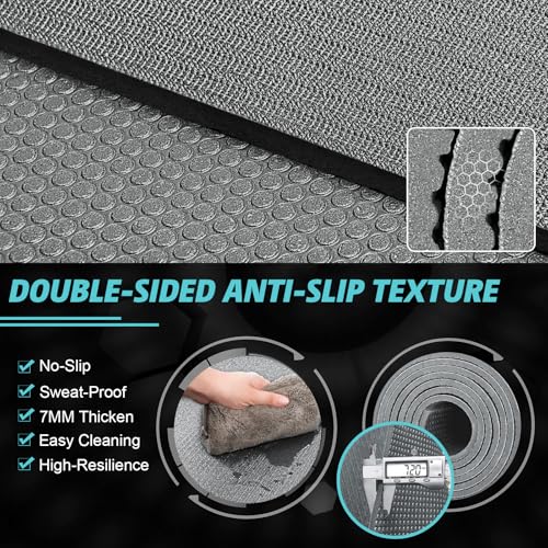 Large Exercise Mat 8'x5'|12'x6'|10'x6'|6'x4'|6'x2' Workout Mat for Home Gym Mats Exercise Heavy Duty Gym Flooring Fitness Mat Large Yoga Mat Cardio Mat for Weightlifting, Jump Rope, MMA, Shoe-Friendly - color: Light Gray8'x5'