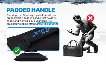 Bag for Wake Surfing, or Wakeboarding, Boat Weight Bags for Boosting Wake, Prefilled With Fine Recycled Steel Shot, Easy to Handle – 5 Year Warranty (Sizes 25lb or 50) (Grommet, 50 LB) - size: 50 LB, style: Grommet