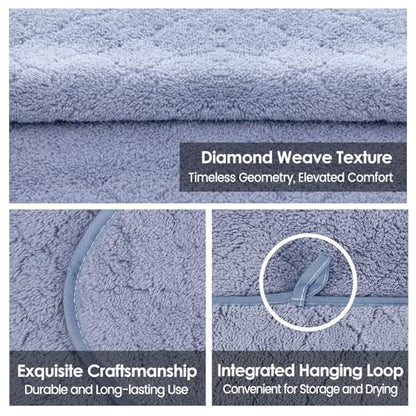 JML Microfiber Bath Towels with Hanging Loop, 2 Pack, 27x55 in, Blue - color: Blue, size: 2 Pack (30 in x 60 in)