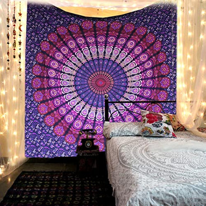 raajsee purple Tapestry- Best Mandala Wall Hanging- Mandala Tapestry For Bedroom Aesthetic-Size Medium (52x60 Inches / 132x152 Cms) - color: Purple, size: 60"L x 52"W