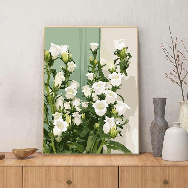 ZRIZQ Flowers Paint by Numbers Kit for Adults Beginner,Lily,16x20 | Full set with wooden brushes,rolled canvas,rich paints.Calming activity.Beginner friendly.Just open and paint. - color: 16"X20"Rolled Canvas(Frameless)-Flowers 11